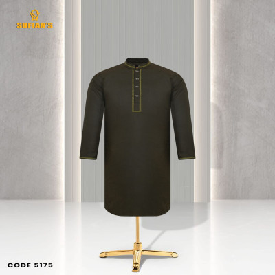 Regal Olive Green Embroidered Panjabi