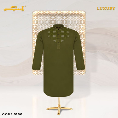 Deep Olive Color Luxury Panjabi